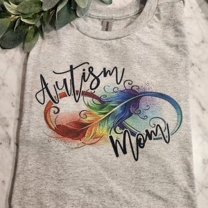 Autism mom shirt awareness feather cute colorful Autism mama